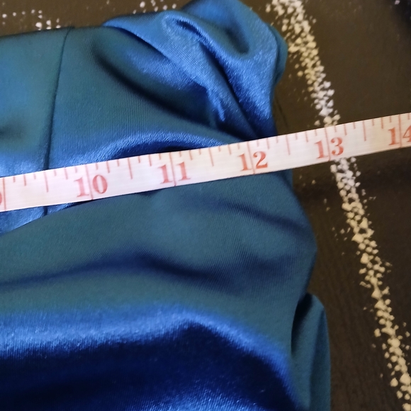 Elegant Teal Satin Dress - Picture 11 of 11